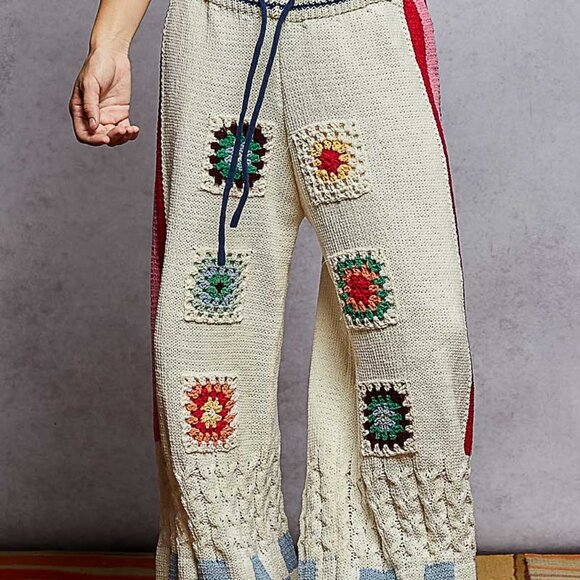 Large- POL Chenille Yarn Granny Crochet Pants (IVORY) - Picture 3 of 4